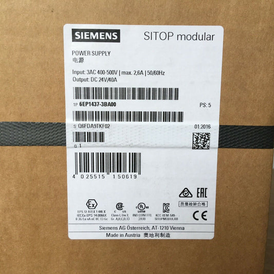 SIEMENS POWER SUPPLY 6EP1437-3BA00 6EP14373BA00 NEW EXPEDITED SHIPPING