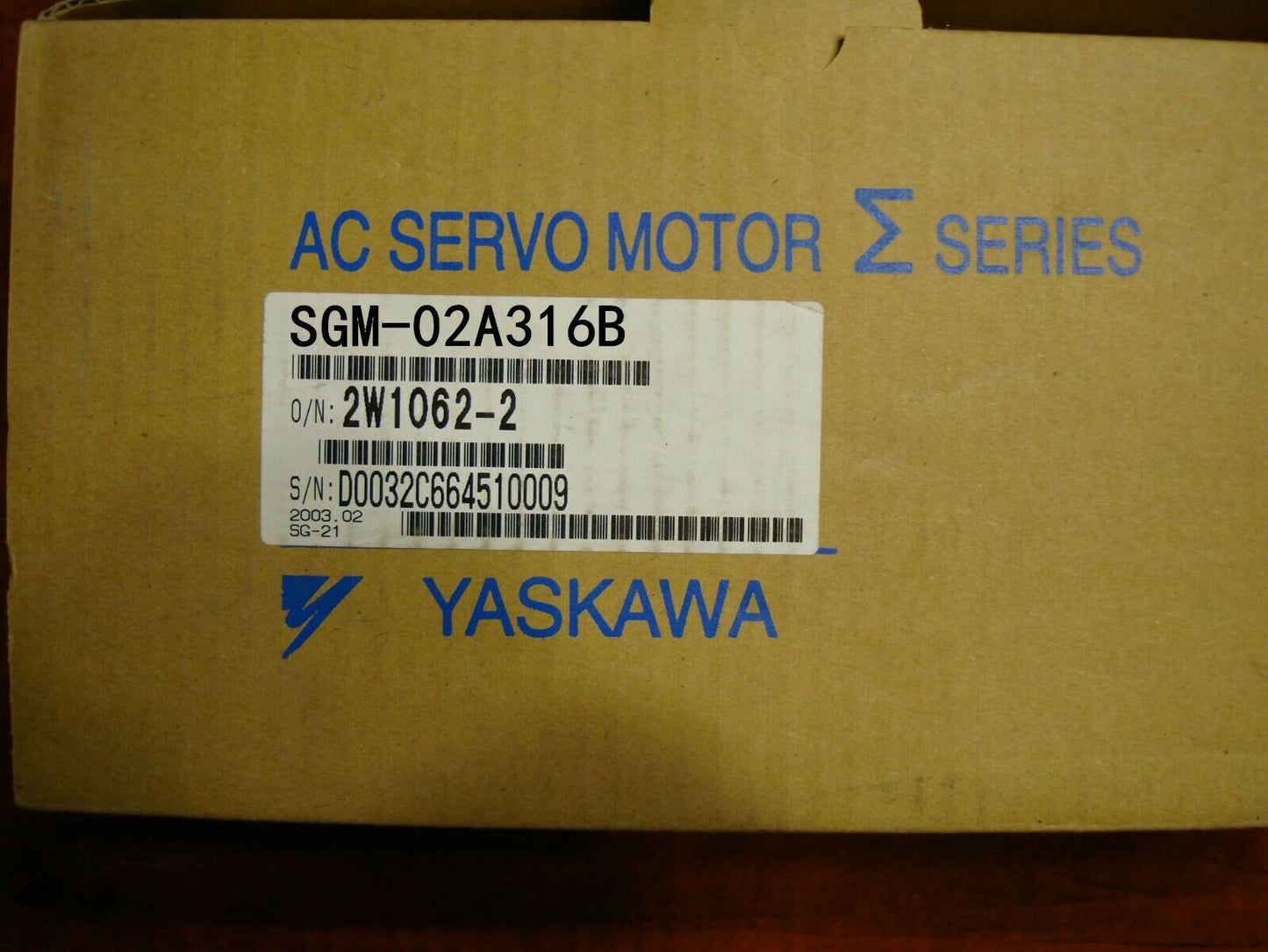 1PC YASKAWA AC SERVO MOTOR SGM-02A316B NEW ORIGINAL FREE EXPEDITED SHIPPING