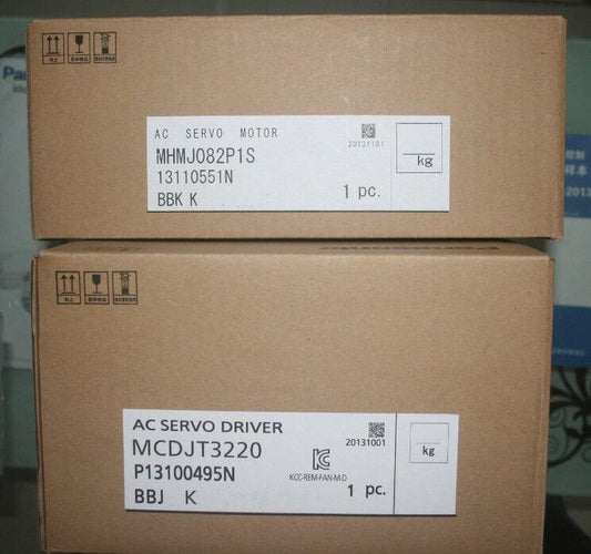 1SET PANASONIC AC SERVO MOTOR MHMJ082P1S+AC SERVO DRIVER MCDJT3220 NEW ORIGINAL