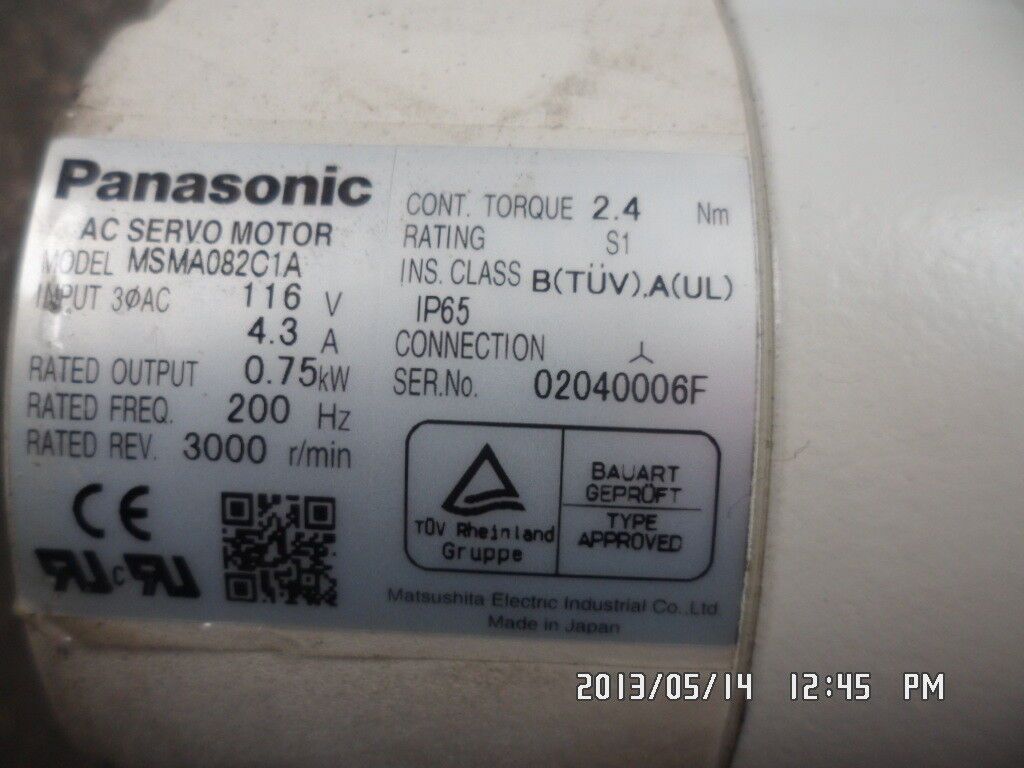 USED 1PC PANASONIC AC SERVO MOTOR MSMA082C1A USED 100% TESTED