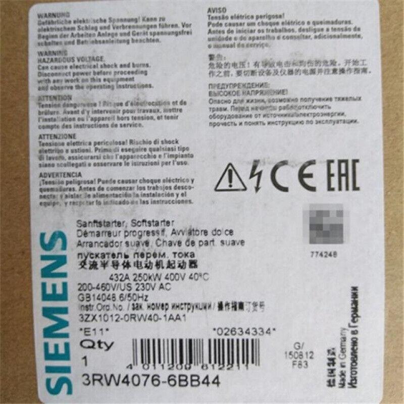 NEW SIEMENS 3RW4076-6BB44 SOFT STARTER 3RW40766BB44 EXPEDITED SHIPPING