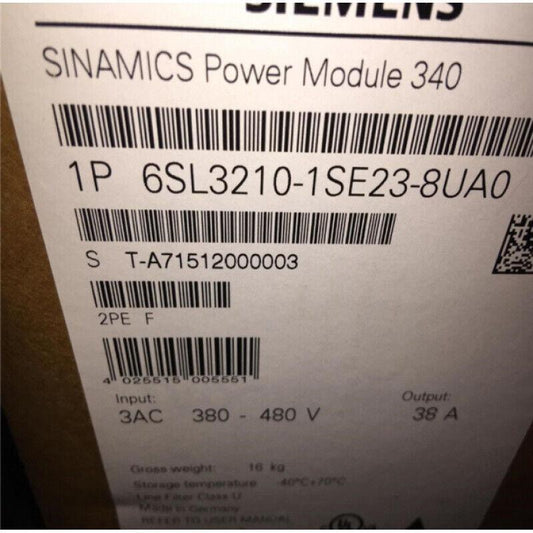 NEW SIEMENS 6SL3210-1SE23-8UA0 INVERTER 6SL32101SE238UA0 EXPEDITED SHIPPING