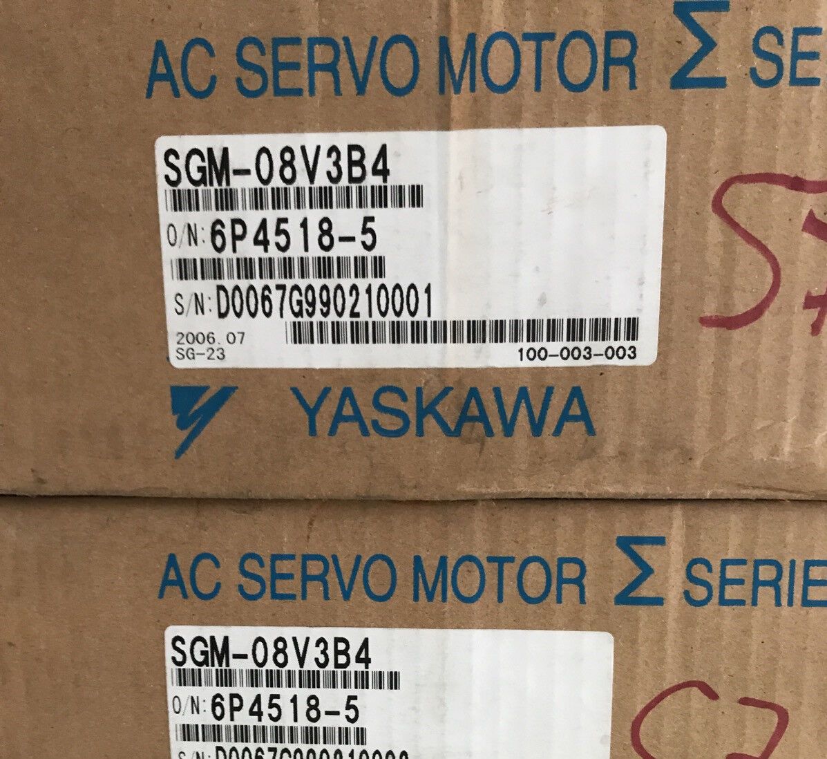 1PC YASKAWA AC SERVO MOTOR SGM-08V3B4 SGM08V3B4 NEW FREE EXPEDITED SHIP