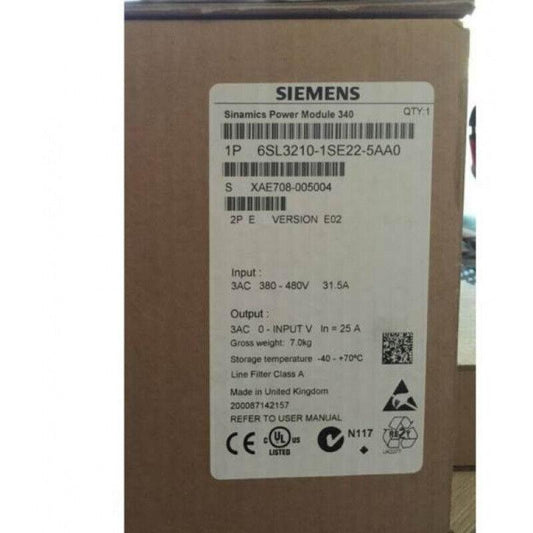 NEW SIEMENS 6SL3210-1SE22-5AA0 INVERTER 6SL32101SE225AA0 EXPEDITED SHIPPING