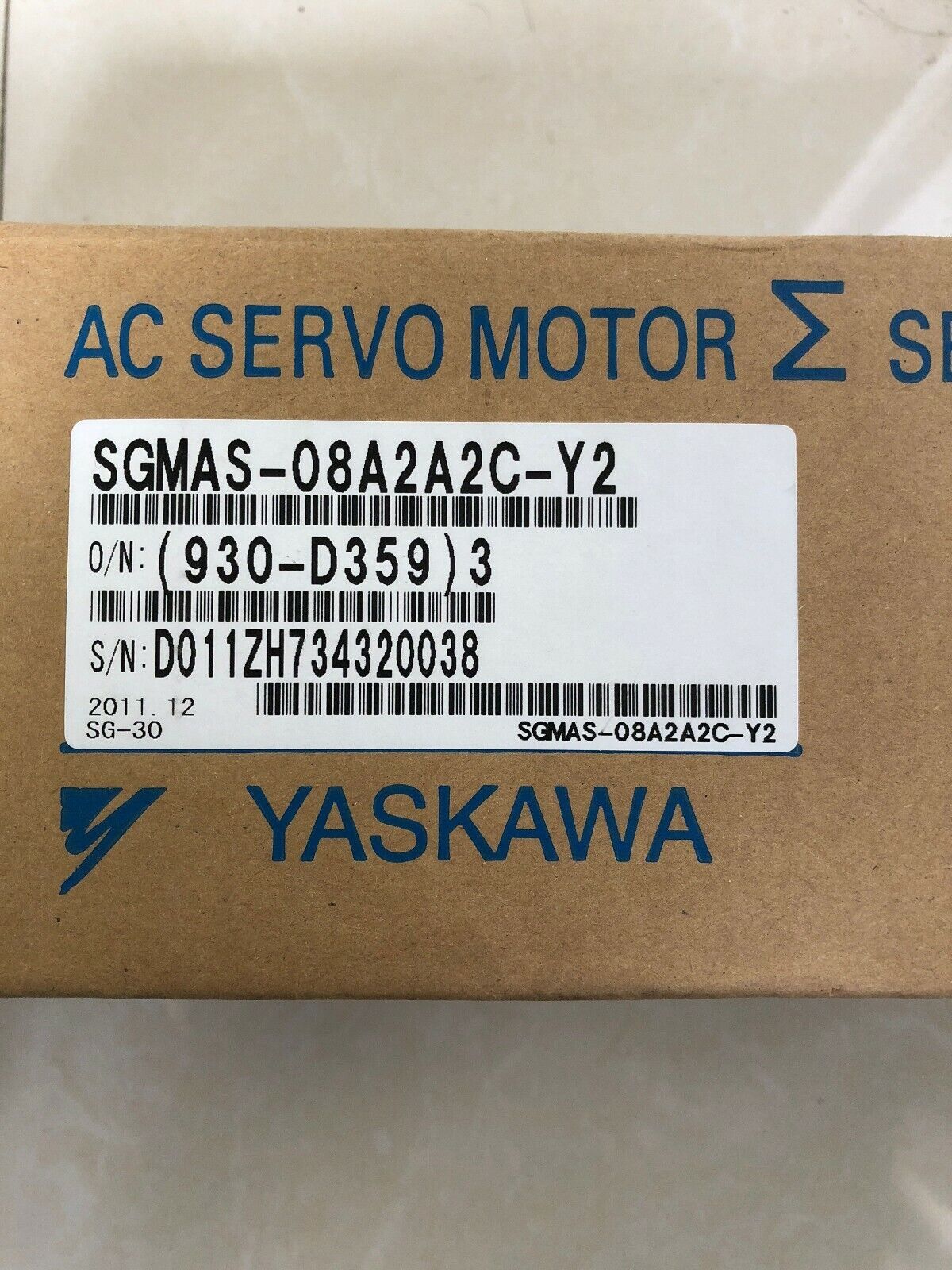 1PC YASKAWA AC SERVO MOTOR SGMAS-08A2A2C-Y2 NEW FREE EXPEDITED SHIPPING