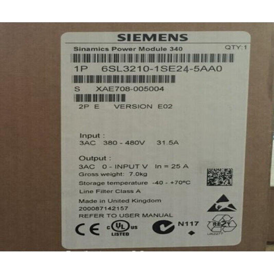 NEW SIEMENS 6SL3210-1SE24-5AA0 INVERTER 6SL32101SE245AA0 EXPEDITED SHIPPING