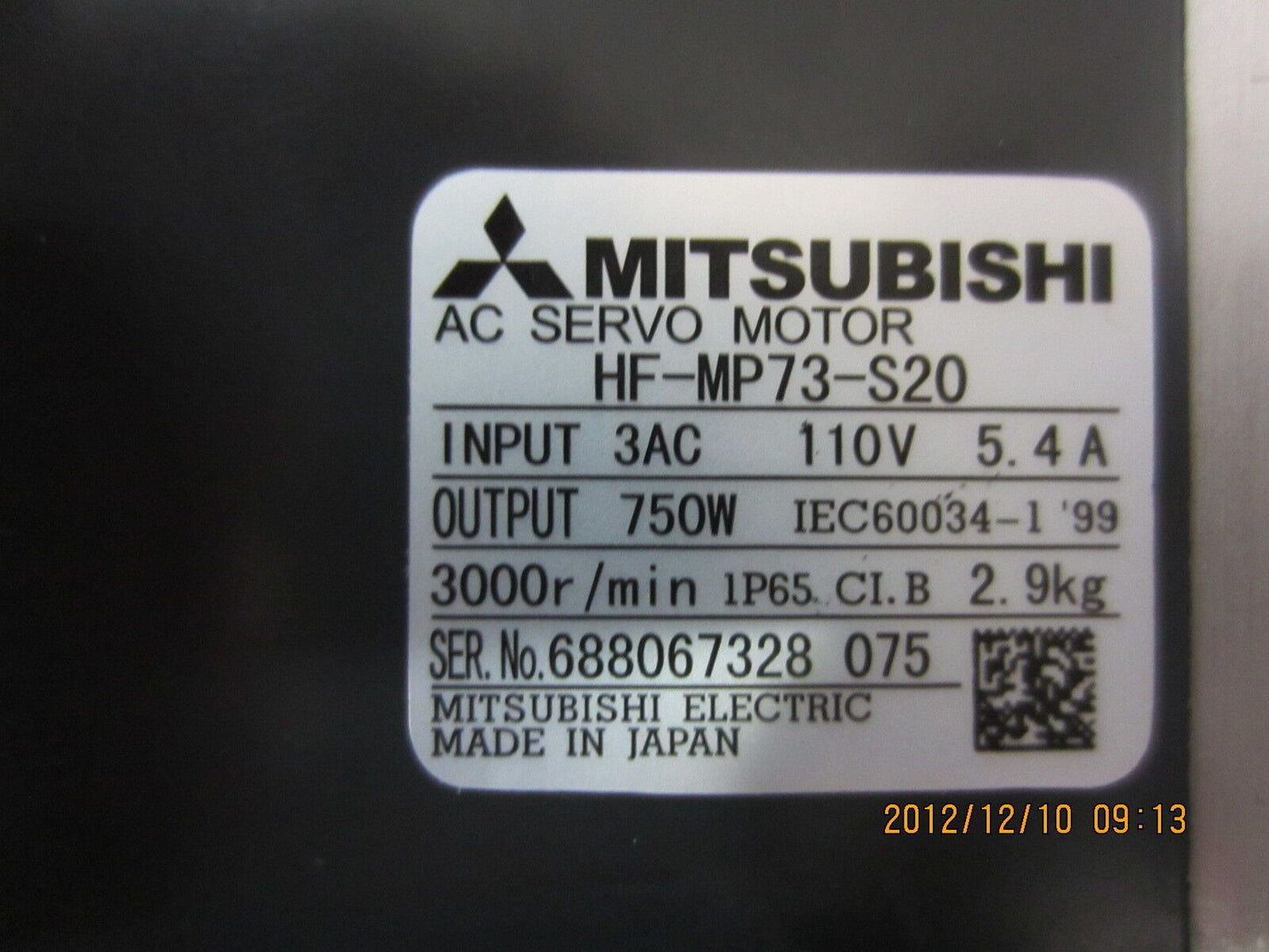 MITSUBISHI AC SERVO MOTOR HF-MP73-S20 NEW ORIGINAL FREE EXPEDITED SHIPPING